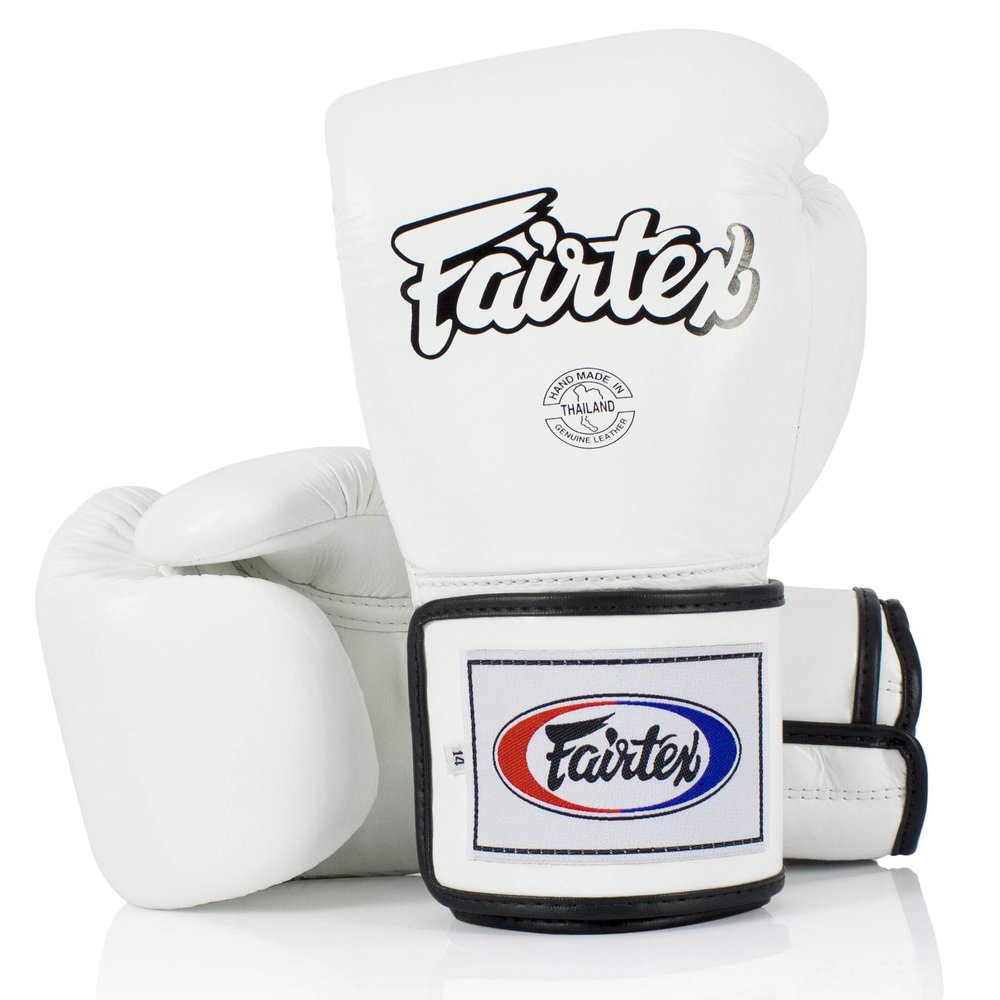 Fairtex BGV5 Muay Thai Boxing Gloves for Men, Women, Kids | Special Lock Thumb Design | MMA Gloves, Kickboxing | Premium Quality, Light Weight & Shock Absorbent Boxing Gloves-(White/16oz)