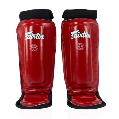 Fairtex SP6 Muay Thai Shin Guards for Men, Women, Kids | Shin Guards Made with Neoprene Material & are Premium, Lightweight & Durable | Reinforced Paddings on The Shins (Red/Large)