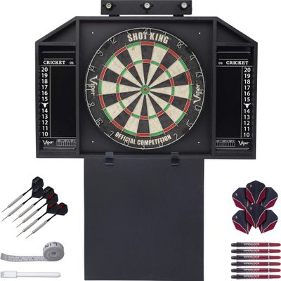 Resolute Dart Backboard, Shot King, Viper V100 Standard Red Flights Flights, Viperlock Shade Shafter Med Red