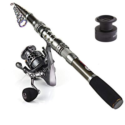 Sougayilang Spinning Fishing Rod and Reel Combos Portable Telescopic Fishing Pole Spinning reels for Travel Saltwater Freshwater Fishing(2.7M/8.86FT)
