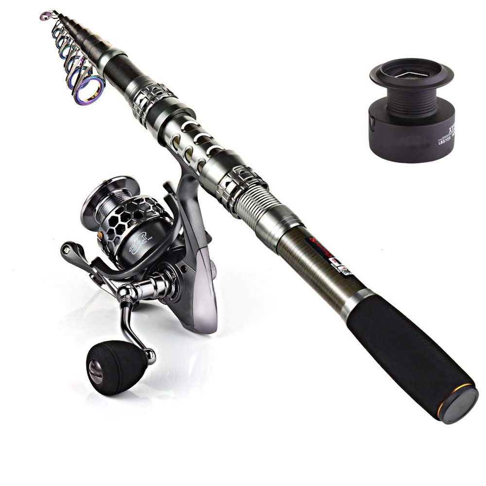 Sougayilang Spinning Fishing Rod and Reel Combos Portable Telescopic Fishing Pole Spinning reels for Travel Saltwater Freshwater Fishing(2.7M/8.86FT)