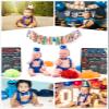 AWAYTR Baby Boys Cake Smash Outfit - First Birthday Party Suspenders Bow Tie Bloomers Set (Royal blue) view 3