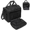 DBTAC Gun Range Bag Large | Tactical 4+ Pistol Shooting Range Duffle Bag for Handguns and Ammo with 2X Removable Hook & Loop Divider for DSLR | US Flag Patch + Universal Holster Included (Black) view 1