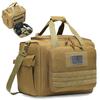 DBTAC Gun Range Bag Large | Tactical 4+ Pistol Shooting Range Duffle Bag for Handguns and Ammo with 2X Removable Hook & Loop Divider for DSLR | US Flag Patch + Universal Holster Included (Brown) view 1