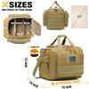 DBTAC Gun Range Bag Large | Tactical 4+ Pistol Shooting Range Duffle Bag for Handguns and Ammo with 2X Removable Hook & Loop Divider for DSLR | US Flag Patch + Universal Holster Included (Brown) view 2