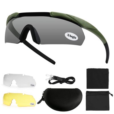 xaegistac Shooting Glasses Eye Protection for Shooting Range,Tactical Glasses with 3 Interchangeable Lens High Impact Eye Protection