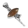 Natural Marquise Shape Golden Rutile Gemstone 925 Sterling Silver Religious Pendants view 1