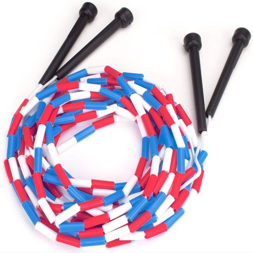 16-Foot Double Dutch Jump Ropes, 2-Pack - Red, White, & Blue Skip Rope for Exercise - Sports & Outdoor Activities for Kids, Adults, and Athletes - Toys, Games, Family Fun