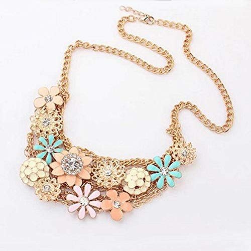 Women Lovely Colorful Filigree Bib Statement Necklace