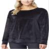 32 DEGREES Ladies' Crewneck Drop Shoulder Velour Pullover (Black, XLarge) view 1