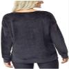 32 DEGREES Ladies' Crewneck Drop Shoulder Velour Pullover (Black, XLarge) view 2