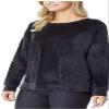 32 DEGREES Ladies' Crewneck Drop Shoulder Velour Pullover (Black, XLarge) view 3