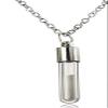 2 PC Glow In The Dark Glass Vial Sand Necklace 20" with Adjustable Silver Link Chain view 1