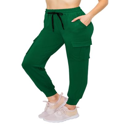 ALWAYS Cargo Jogger Pants for Women - Super Soft Casual Lounge Sweatpants Hunter Green S
