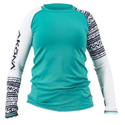 AKONA Long Sleeve Women's Rash Guard Scuba Diving, Snorkeling, Teal