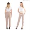 Alina Mae Maternity Pants Work Over The Belly with Pockets, Womens Pregnancy Dress Pants Office Clothes Trousers Stretch Summer (Khaki, XL (Size 16-18)) view 2