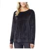 32 DEGREES Ladies' Crewneck Drop Shoulder Velour Pullover (L, Black) view 1