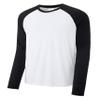 Gravity Threads Long Sleeve Tri-Blend Wicking Raglan Tee - Black/White - 4XL view 1