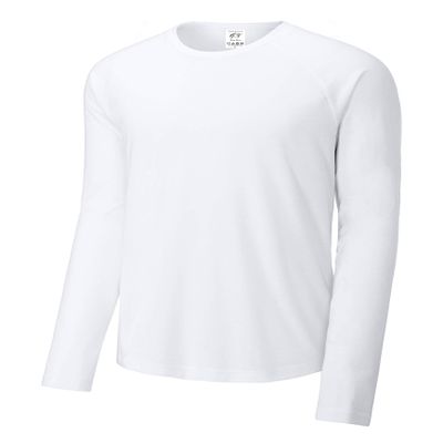 Gravity Threads Long Sleeve Tri-Blend Wicking Raglan Tee - White - L
