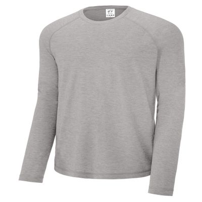 Gravity Threads Long Sleeve Tri-Blend Wicking Raglan Tee - Light Grey - XL