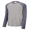 Gravity Threads Long Sleeve Tri-Blend Wicking Raglan Tee - Navy/Light Grey - M view 1