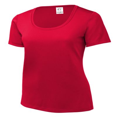 Gravity Threads UV Protection Ladies Pro Scoop Tee, True Red XS