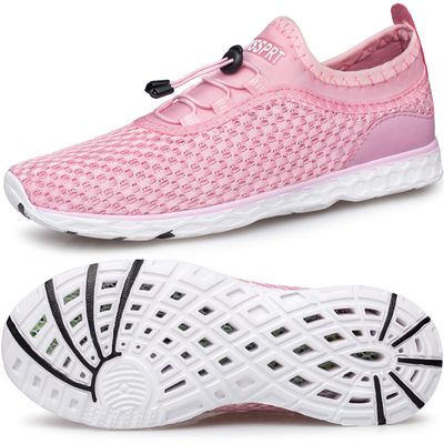 DOUSSPRT Women's Water Shoes Quick Drying Sports Aqua Shoes Pink Size 9.5