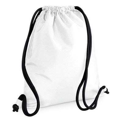 Adults Travel Use Gym Wear Hold All Bag Unisex Draw Dance Wear Cords Icon Gymsac White/Black One Size