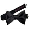 EmilyRose Couture Wedding-Formal Bow Ties (Large (12 Year Olds to Adults), Black Satin Bow Tie) view 1