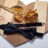EmilyRose Couture Wedding-Formal Bow Ties (Medium (6-12 Year Olds), Black Satin Bow Tie) view 4