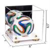 Better Display Cases Acrylic Mini - Miniature (not Full Size) Soccer Ball Display Case with Mirror Case, Gold Risers and White Base (B03/A015) view 2