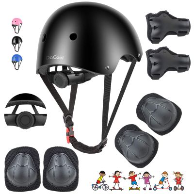 DaCool Kids Bike Helmet Skateboard Knee Pads - Toddler Helmet Adjustable for 3-8 Years Old Boys Girls Kids Protective Gear Set for Sport Cycling Bike Roller Skating Scooter
