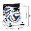 Better Display Cases Acrylic Mini - Miniature (not Full Size) Soccer Ball Display Case with Mirror Case, Black Risers and White Base (B03/A015) view 2