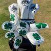 barudan golf Lucky Shamrock Heel Shaft Mallet Cover Square Mallet Putter Cover Headcover Magnetic for Scotty Cameron 6M DB Taylormade Spider S Ping White Pu Leather Made for Golfer Men view 3