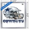 Trends International NFL Dallas Cowboys - Drip Helmet 20 Wall Poster, 14.725" x 22.375", Silver Framed Version view 3