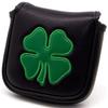 Barudan Golf Lucky Shamrock Heel Shaft Mallet Cover Square Mallet Putter Cover Headcover Magnetic for Scotty Cameron 6M DB Taylormade Spider S Ping (Black) view 1