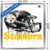 Trends International NFL Pittsburgh Steelers - Drip Helmet 20 Wall Poster, 22.375" x 34", Silver Framed Version view 3