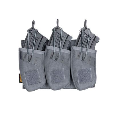 EXCELLENT ELITE SPANKER AK Magazine Pouch Triple Open Top Molle Mag Pouch for AK47 AK74 AR-15 Pmags Magazine(Triple-Grey)