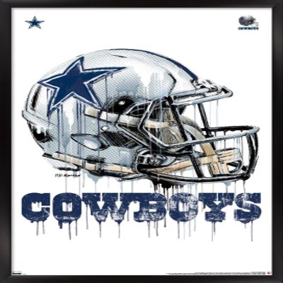 Trends International NFL Dallas Cowboys - Drip Helmet 20 Wall Poster, 22.375" x 34", Black Framed Version