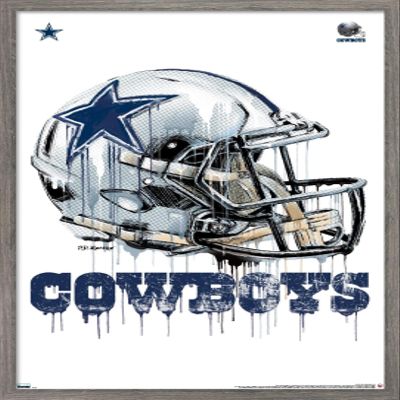 Trends International NFL Dallas Cowboys - Drip Helmet 20 Wall Poster, 22.375" x 34", Barnwood Framed Version