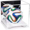Better Display Cases Acrylic Mini - Miniature (not Full Size) Soccer Ball Display Case with Mirror Case, White Risers and White Base (B03/A015) view 1