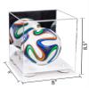 Better Display Cases Acrylic Mini - Miniature (not Full Size) Soccer Ball Display Case with Mirror Case, White Risers and White Base (B03/A015) view 2