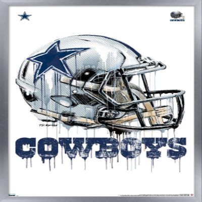 Trends International NFL Dallas Cowboys - Drip Helmet 20 Wall Poster, 22.375" x 34", Silver Framed Version
