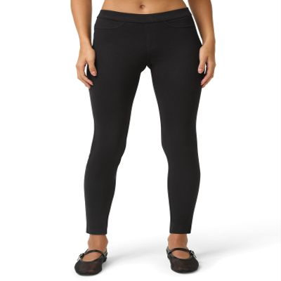 No nonsense Women's Classic Denim Leggings with Real Back Pockets, Elastic Waist, High Waisted - Stretchy & Trendy Jeans - Black - XX-Large