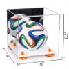 Better Display Cases Acrylic Mini - Miniature (not Full Size) Soccer Ball Display Case with Mirror Case, Orange Risers and White Base (B03/A015) view 2