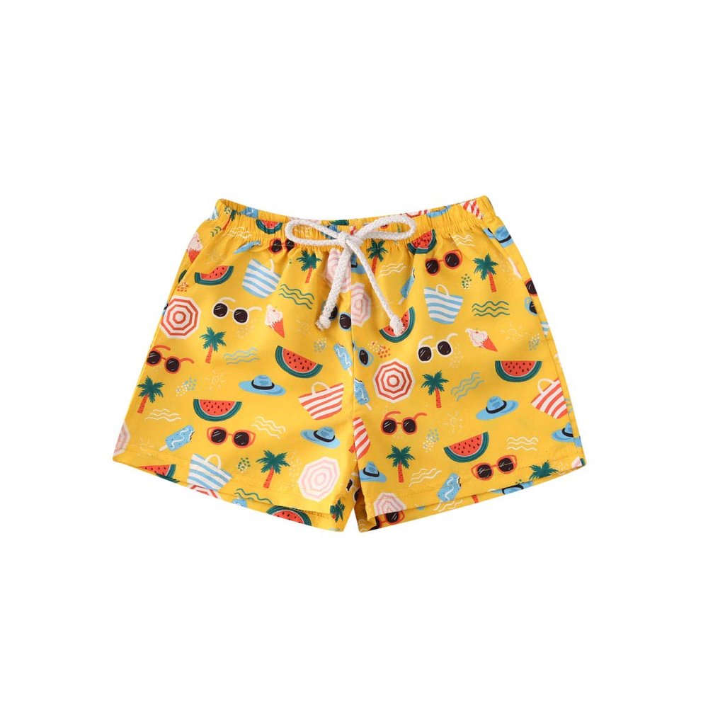 Baby Boy Girl Hawaiian Beach Shorts Swim Trunks Pineapple Fruit Leaf Cartoon Print Casual Broad Shorts Swimwear 0-4T (Fruit Beach Shorts, 1-2 Years)