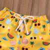 Baby Boy Girl Hawaiian Beach Shorts Swim Trunks Pineapple Fruit Leaf Cartoon Print Casual Broad Shorts Swimwear 0-4T (Fruit Beach Shorts, 1-2 Years) view 3
