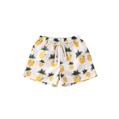 Baby Boy Girl Hawaiian Beach Shorts Swim Trunks Pineapple Fruit Leaf Cartoon Print Casual Broad Shorts Swimwear 0-4T (Pineapple Beach Shorts, 6-12 Months)