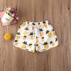 Baby Boy Girl Hawaiian Beach Shorts Swim Trunks Pineapple Fruit Leaf Cartoon Print Casual Broad Shorts Swimwear 0-4T (Pineapple Beach Shorts, 6-12 Months) view 2