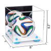 Better Display Cases Acrylic Mini - Miniature (not Full Size) Soccer Ball Display Case with Mirror Case, Light Blue Risers and White Base (B03/A015) view 2